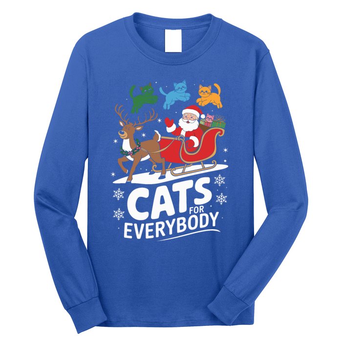 Cats For Everybody Christmas Cats Cat Holiday Xmas Cat Santa Cute Gift Long Sleeve Shirt