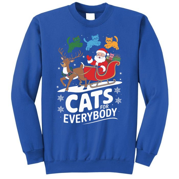 Cats For Everybody Christmas Cats Cat Holiday Xmas Cat Santa Cute Gift Sweatshirt