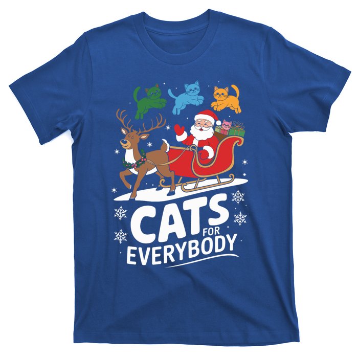 Cats For Everybody Christmas Cats Cat Holiday Xmas Cat Santa Cute Gift T-Shirt