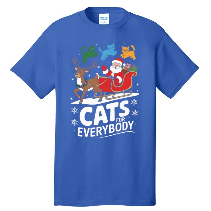 Cats For Everybody Christmas Cats Cat Holiday Xmas Cat Santa Cute Gift Tall T-Shirt