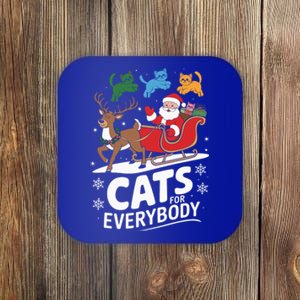 Cats For Everybody Christmas Cats Cat Holiday Xmas Cat Santa Cute Gift Coaster