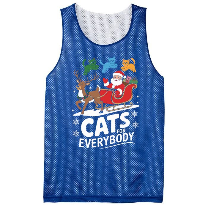 Cats For Everybody Christmas Cats Cat Holiday Xmas Cat Santa Cute Gift Mesh Reversible Basketball Jersey Tank