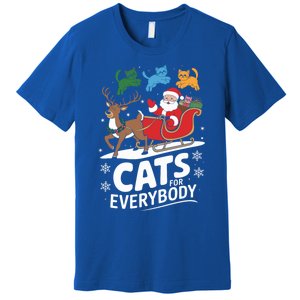 Cats For Everybody Christmas Cats Cat Holiday Xmas Cat Santa Cute Gift Premium T-Shirt