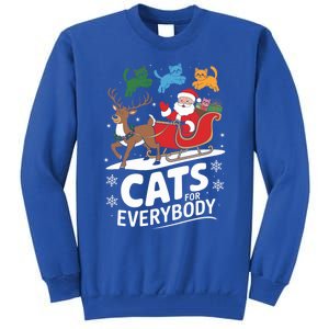 Cats For Everybody Christmas Cats Cat Holiday Xmas Cat Santa Cute Gift Tall Sweatshirt