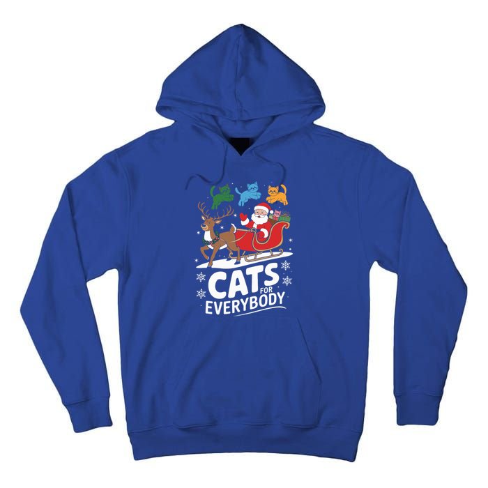 Cats For Everybody Christmas Cats Cat Holiday Xmas Cat Santa Cute Gift Tall Hoodie