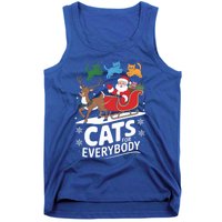 Cats For Everybody Christmas Cats Cat Holiday Xmas Cat Santa Cute Gift Tank Top