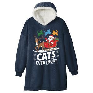 Cats For Everybody Christmas Cats Cat Holiday Xmas Cat Santa Cute Gift Hooded Wearable Blanket