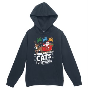 Cats For Everybody Christmas Cats Cat Holiday Xmas Cat Santa Cute Gift Urban Pullover Hoodie