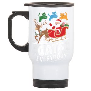 Cats For Everybody Christmas Cats Cat Holiday Xmas Cat Santa Cute Gift Stainless Steel Travel Mug