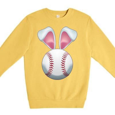 Cute Funny Easter Bunny Baseball Premium Crewneck Sweatshirt