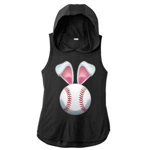 Cute Funny Easter Bunny Baseball Ladies PosiCharge Tri-Blend Wicking Draft Hoodie Tank