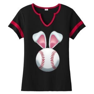 Cute Funny Easter Bunny Baseball Ladies Halftime Notch Neck Tee