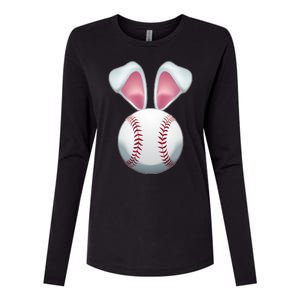 Cute Funny Easter Bunny Baseball Womens Cotton Relaxed Long Sleeve T-Shirt