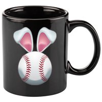 Cute Funny Easter Bunny Baseball 11oz C Handle Ceramic Mug
