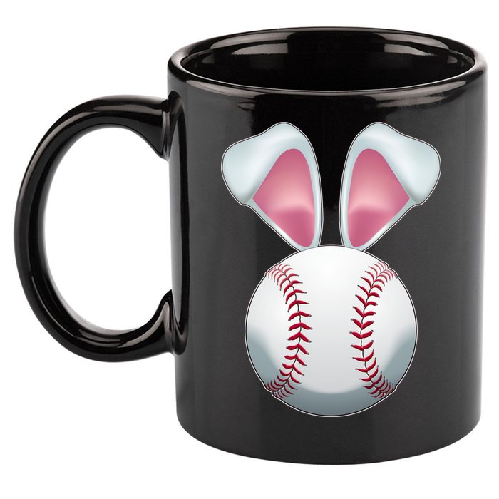 Cute Funny Easter Bunny Baseball 11oz C Handle Ceramic Mug