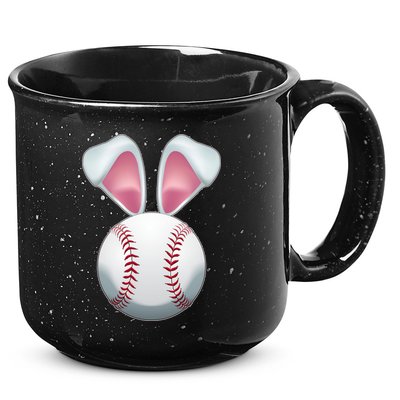 Cute Funny Easter Bunny Baseball 15oz Campfire Ceramic Mug