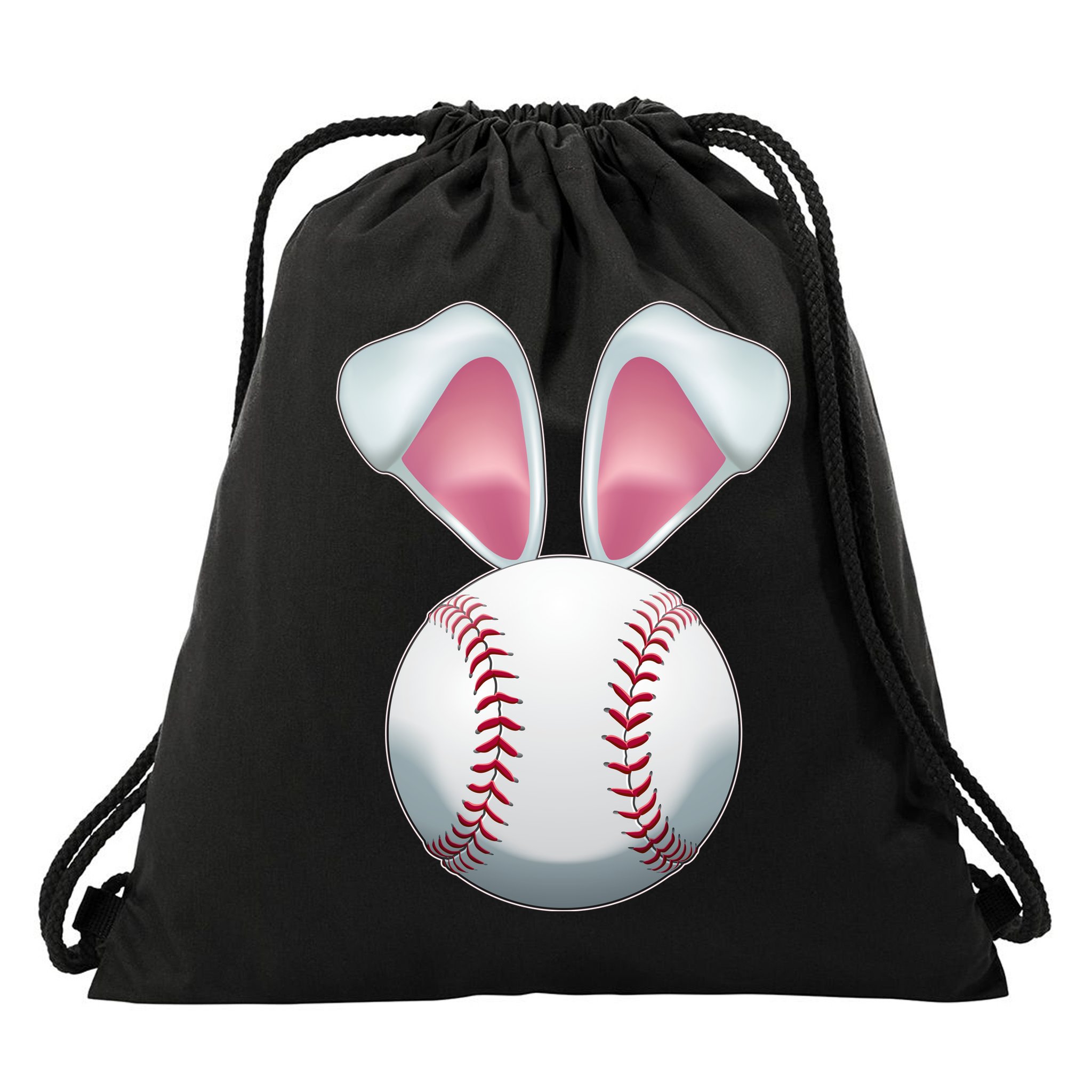 Cute Funny Easter Bunny Baseball Drawstring Bag