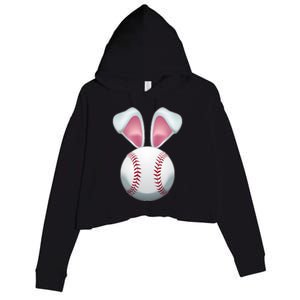 Cute Funny Easter Bunny Baseball Crop Fleece Hoodie