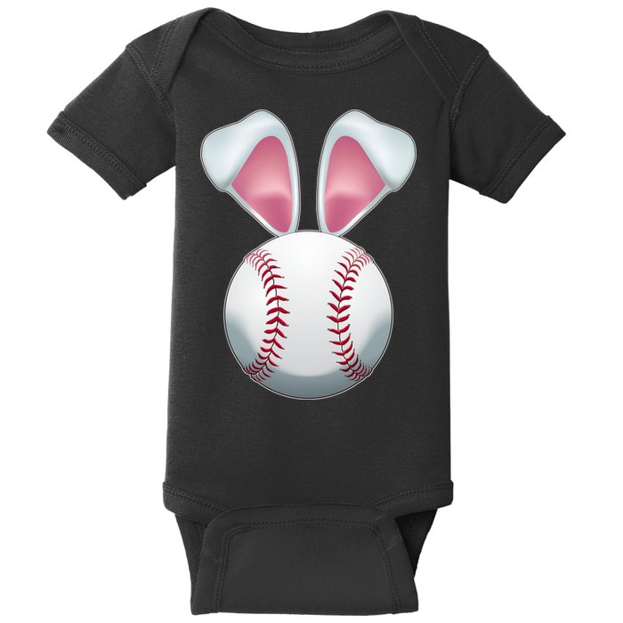 Cute Funny Easter Bunny Baseball Baby Bodysuit