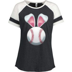 Cute Funny Easter Bunny Baseball Enza Ladies Jersey Colorblock Tee