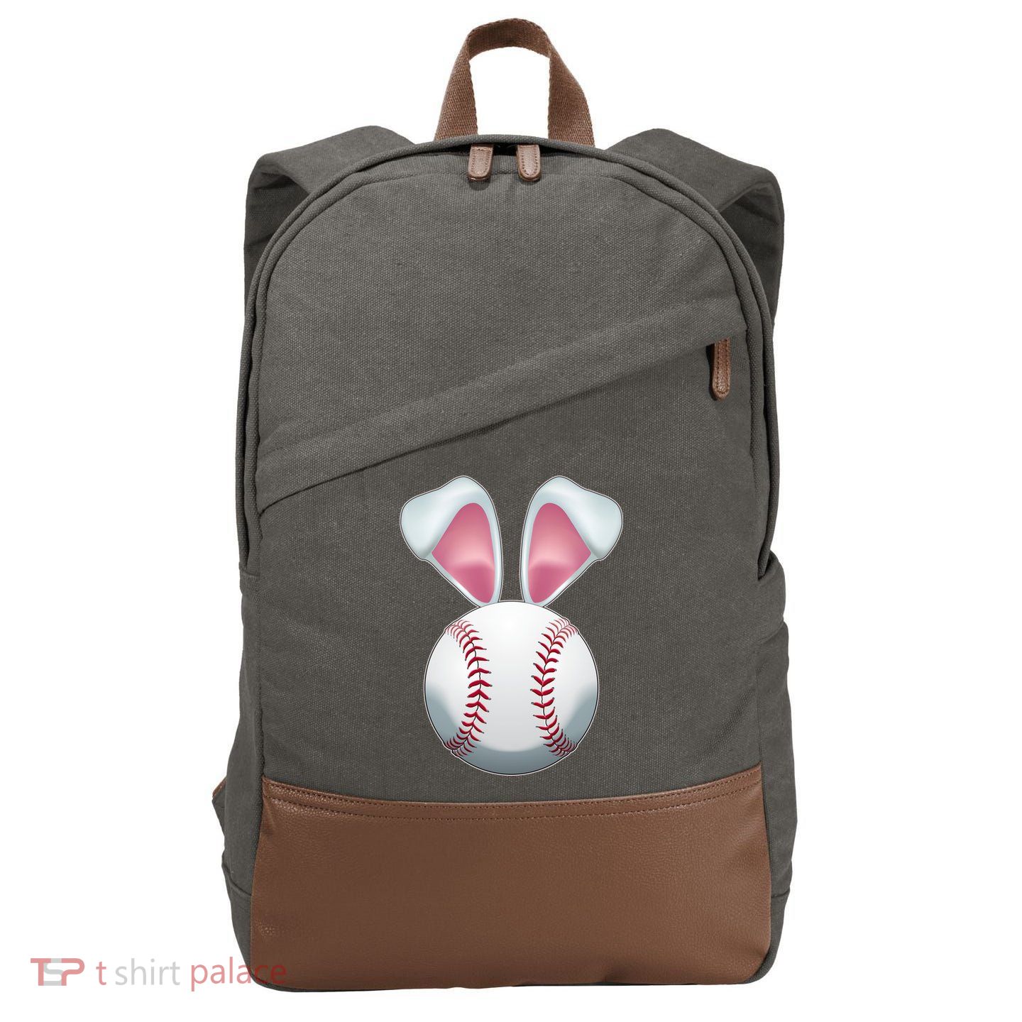Cute Funny Easter Bunny Baseball Cotton Canvas Backpack
