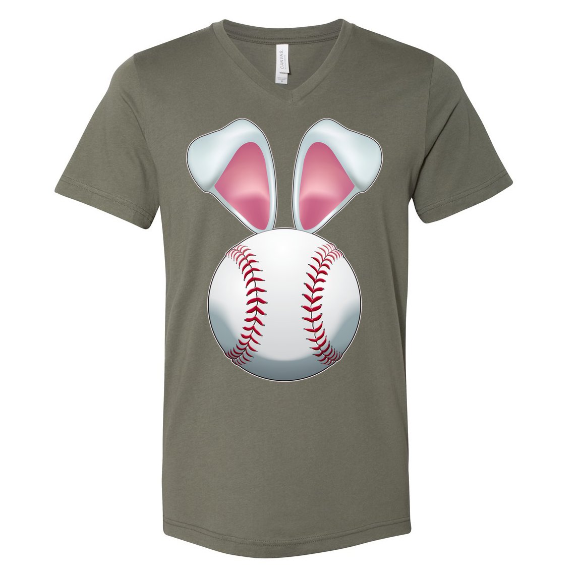 Cute Funny Easter Bunny Baseball V-Neck T-Shirt