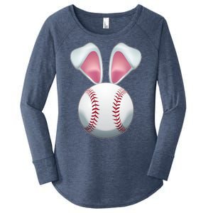 Cute Funny Easter Bunny Baseball Women's Perfect Tri Tunic Long Sleeve Shirt