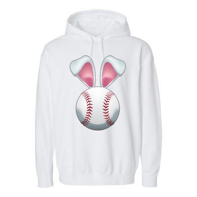 Cute Funny Easter Bunny Baseball Garment-Dyed Fleece Hoodie