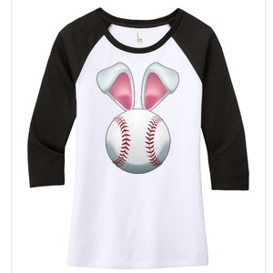 Cute Funny Easter Bunny Baseball Women's Tri-Blend 3/4-Sleeve Raglan Shirt