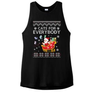 Cats For Everybody Christmas Ugly Cat Funny Xmas Meaningful Gift Ladies PosiCharge Tri-Blend Wicking Tank