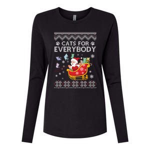 Cats For Everybody Christmas Ugly Cat Funny Xmas Meaningful Gift Womens Cotton Relaxed Long Sleeve T-Shirt