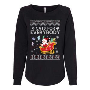 Cats For Everybody Christmas Ugly Cat Funny Xmas Meaningful Gift Womens California Wash Sweatshirt