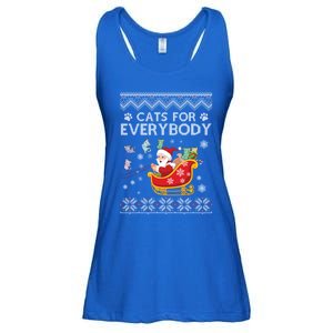 Cats For Everybody Christmas Ugly Cat Funny Xmas Meaningful Gift Ladies Essential Flowy Tank