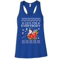 Cats For Everybody Christmas Ugly Cat Funny Xmas Meaningful Gift Women's Racerback Tank