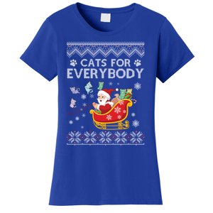 Cats For Everybody Christmas Ugly Cat Funny Xmas Meaningful Gift Women's T-Shirt