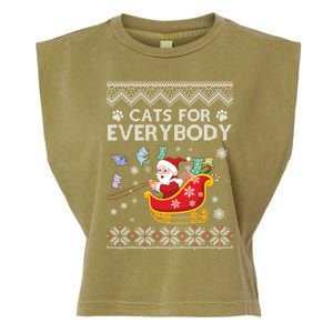 Cats For Everybody Christmas Ugly Cat Funny Xmas Meaningful Gift Garment-Dyed Women's Muscle Tee