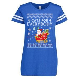 Cats For Everybody Christmas Ugly Cat Funny Xmas Meaningful Gift Enza Ladies Jersey Football T-Shirt