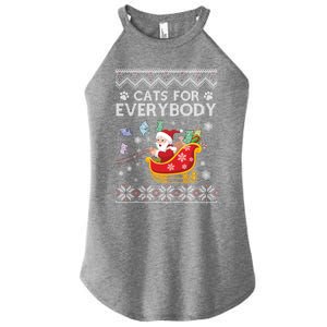 Cats For Everybody Christmas Ugly Cat Funny Xmas Meaningful Gift Women's Perfect Tri Rocker Tank