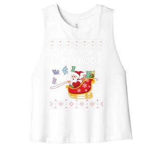 Cats For Everybody Christmas Ugly Cat Funny Xmas Meaningful Gift Women's Racerback Cropped Tank