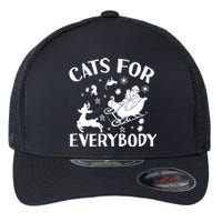 Cats For Everybody Funny Christmas Day Cats Lover Saying Flexfit Unipanel Trucker Cap