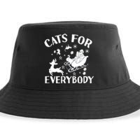 Cats For Everybody Funny Christmas Day Cats Lover Saying Sustainable Bucket Hat