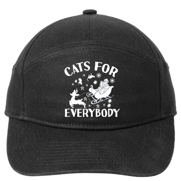 Cats For Everybody Funny Christmas Day Cats Lover Saying 7-Panel Snapback Hat