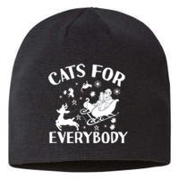 Cats For Everybody Funny Christmas Day Cats Lover Saying Sustainable Beanie