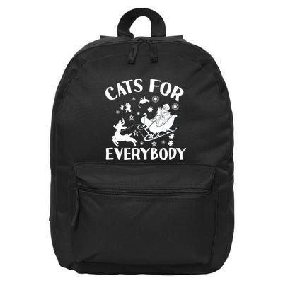 Cats For Everybody Funny Christmas Day Cats Lover Saying 16 in Basic Backpack