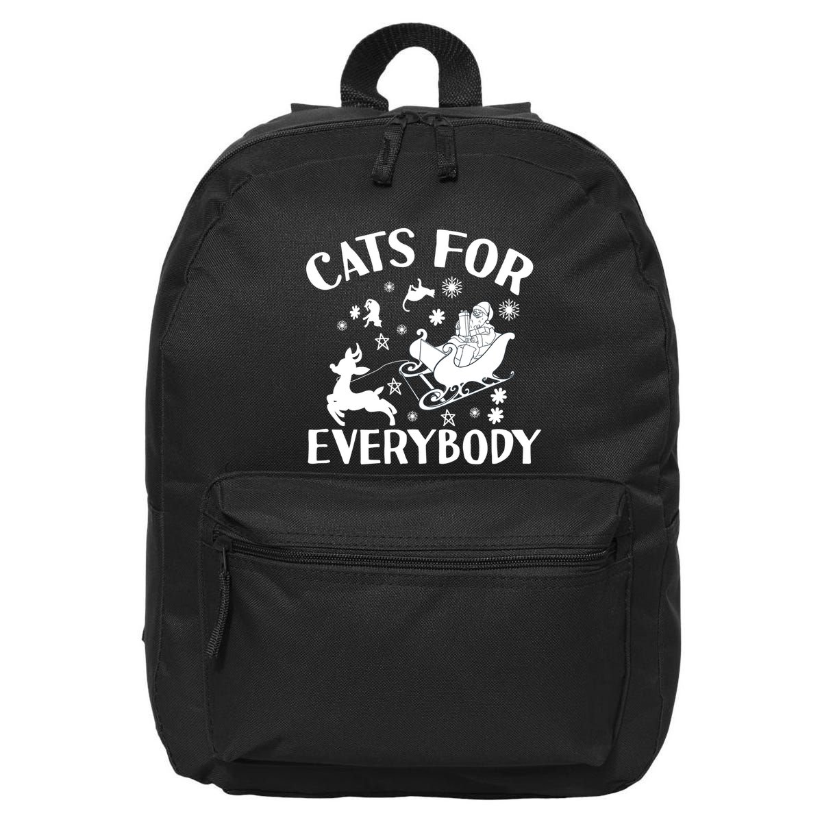 Cats For Everybody Funny Christmas Day Cats Lover Saying 16 in Basic Backpack