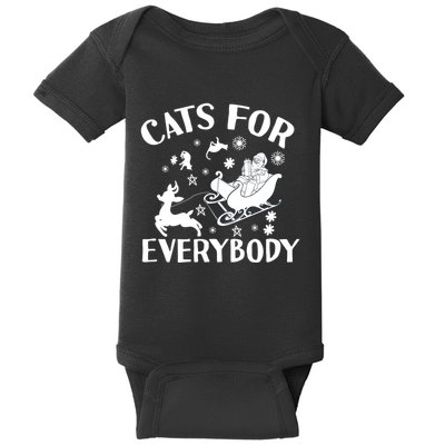 Cats For Everybody Funny Christmas Day Cats Lover Saying Baby Bodysuit