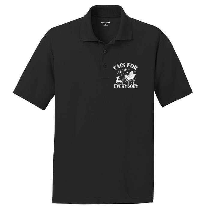 Cats For Everybody Funny Christmas Day Cats Lover Saying PosiCharge RacerMesh Polo