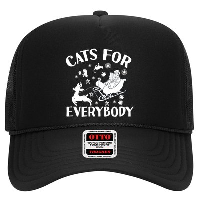 Cats For Everybody Funny Christmas Day Cats Lover Saying Trucker Hat