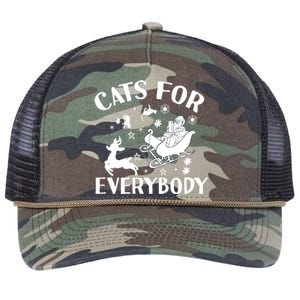 Cats For Everybody Funny Christmas Day Cats Lover Saying Retro Rope Trucker Hat Cap