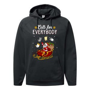 Cats For Everybody Cat Christmas Ugly Christmas Performance Fleece Hoodie